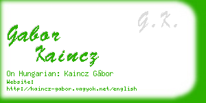 gabor kaincz business card